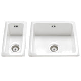 Astini Hampton 150 1.5 Bowl White Ceramic Undermount Kitchen Sink with Waste