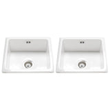 Astini Hampton 200 2.0 Bowl White Ceramic Undermount Kitchen Sink with Waste