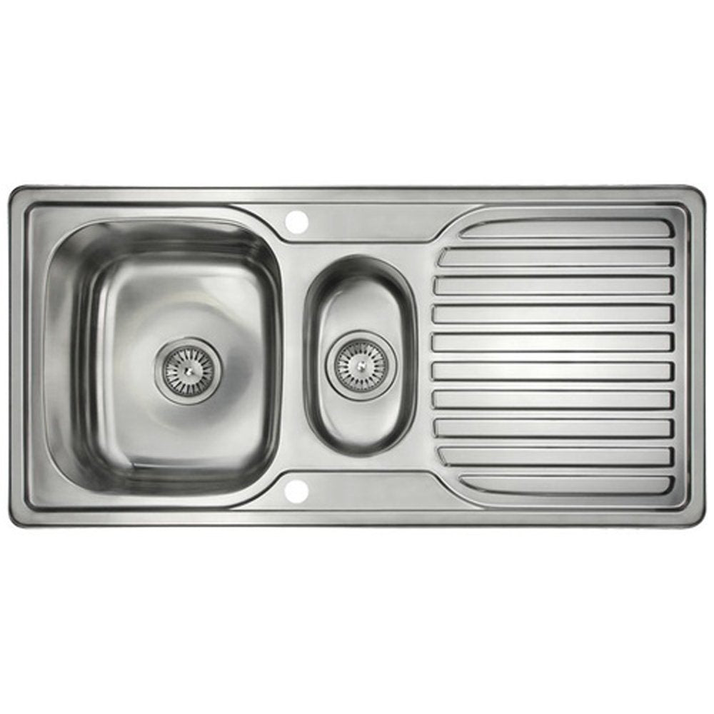 Astini Velia 1.5 Bowl Brushed Stainless Steel Kitchen Sink & Saturn B6008BS Tap