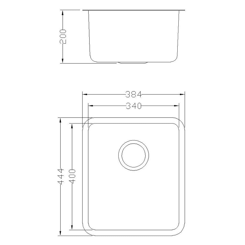 Astini Serena 1.0 Bowl Stainless Steel Undermount Kitchen Sink & Waste 4034
