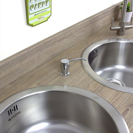 Astini Polished Chrome 270ml Integrated Kitchen Sink Soap Dispenser 201/CH