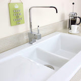 Astini Desire 150 1.5 Bowl Gloss White Ceramic Kitchen Sink, Waste & 5E Tap