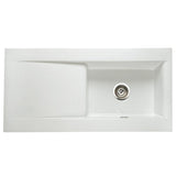 Astini Desire 100 1.0 Bowl Gloss White Ceramic Kitchen Sink with Waste Options