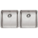 Astini Serena 2.0 Bowl Stainless Steel Undermount Kitchen Sink & Waste 4040+4040