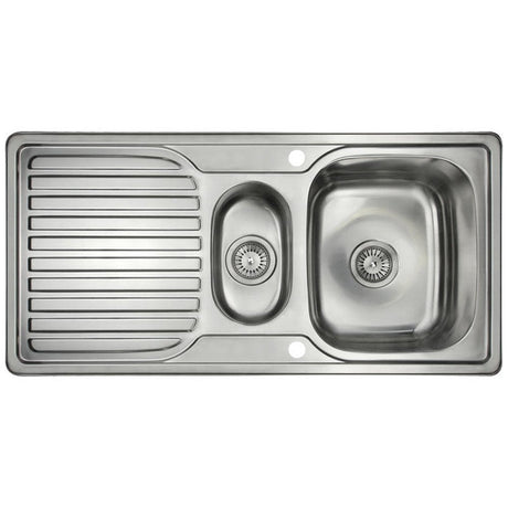 Astini Velia 1.5 Bowl Brushed Stainless Steel Kitchen Sink & Waste AS1360