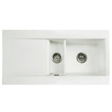 Astini Desire 150 1.5 Bowl Gloss White Ceramic Kitchen Sink with Waste Options