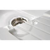 Astini Grooved Ceramic Gloss White Belfast Butler Kitchen Sink Worktop Drainer