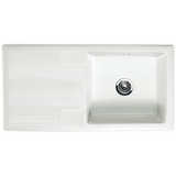 Astini Canterbury 100 1.0 Bowl Gloss White Ceramic Kitchen Sink with Waste Options