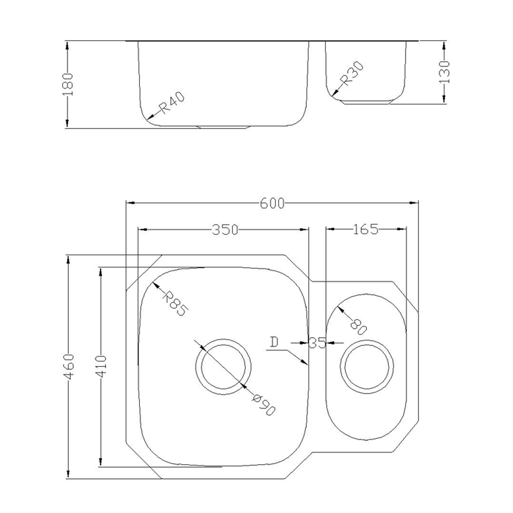 Astini Renzo 1.5 Bowl Stainless Steel Kitchen Sink, Waste & Saturn Tap
