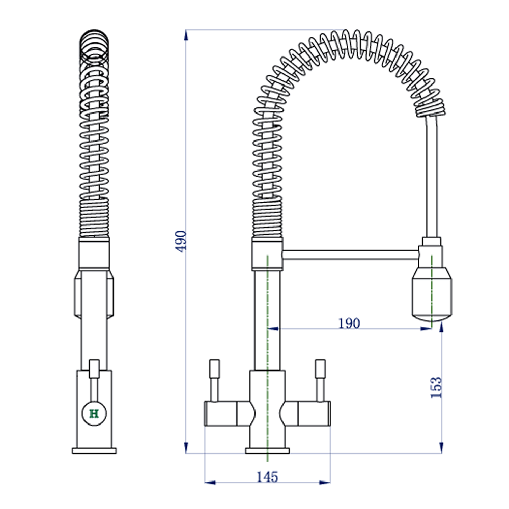 Astini Groove Chrome Twin Lever Pullout Spout Kitchen Sink Mixer Tap AST173