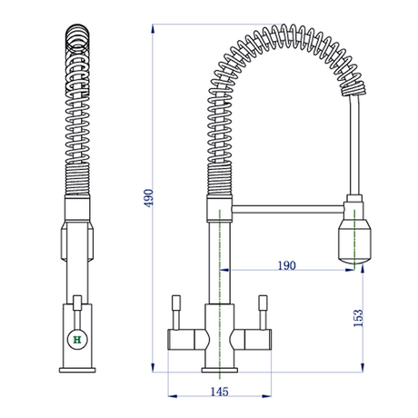 Astini Groove Chrome Twin Lever Pullout Spout Kitchen Sink Mixer Tap AST173