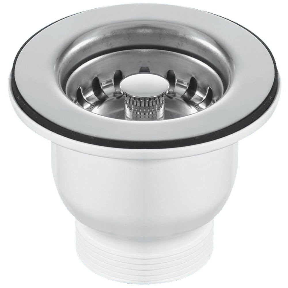 Astini Belfast 100 1.0 Bowl White Ceramic Kitchen Sink, Drainer & Strainer Waste