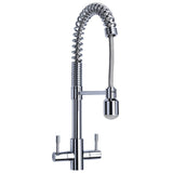 Astini Groove Chrome Twin Lever Pullout Spout Kitchen Sink Mixer Tap AST173