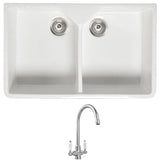 Astini Belfast 800 2.0 B Ceramic Kitchen Sink, Waste & Colonial 7018/CP/WL Tap