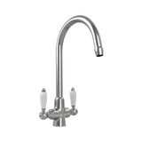 Astini Canterbury 150 1.5 Bowl Gloss White Ceramic Kitchen Sink & Colonial Tap