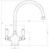 Astini Venice Chrome Twin Lever Kitchen Sink Mixer Tap HK513
