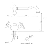 Astini Traditional Twin Handle Kitchen Sink Mixer Tap 25411 Series