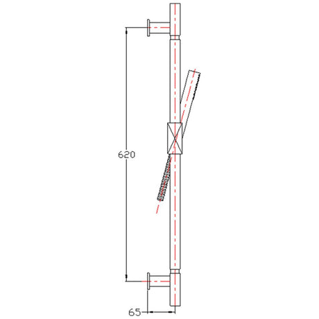 Astini Chrome Plated Brass Square Slide Rail Kit & Hose B8011