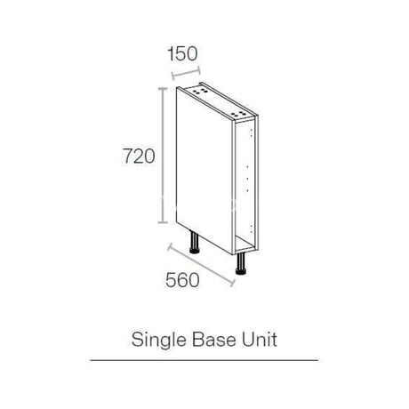 150mm Kitchen Base Cabinet  White