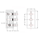 Astini Esprit Thermostatic Concealed 3 Way Shower Mixer Valve