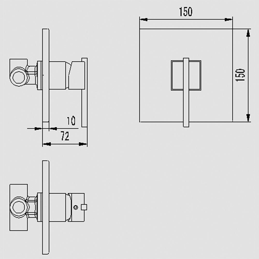 Astini Rubicon Manual 1 Way Shower Valve & 8” Fixed Shower Kit