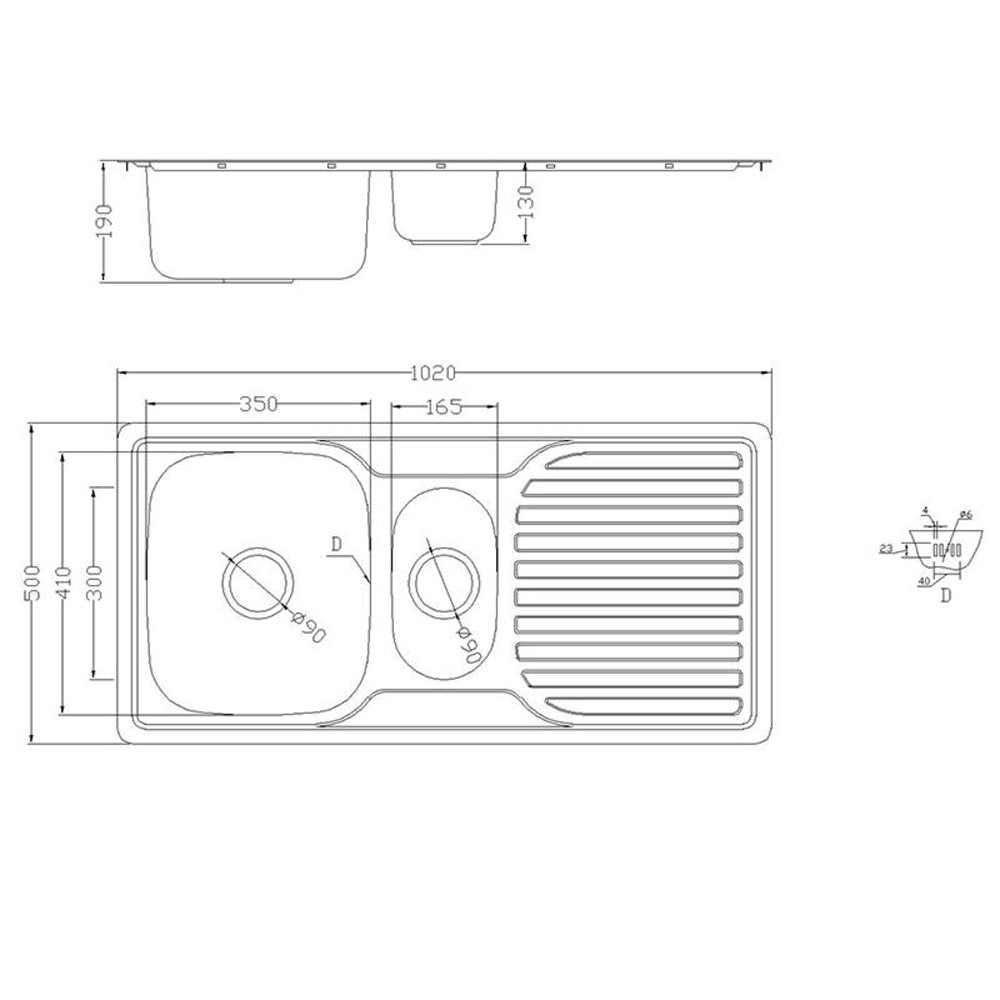 Astini Velia 1.5 Bowl Brushed Stainless Steel Kitchen Sink & Saturn B6008BS Tap