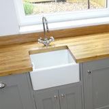 Astini Belfast 100 1.0 Bowl White Ceramic Kitchen Sink with Plug Waste