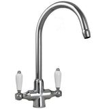 Astini Belfast 600 1.0 Bowl Gloss White Ceramic Butler Kitchen Sink, Waste & Tap