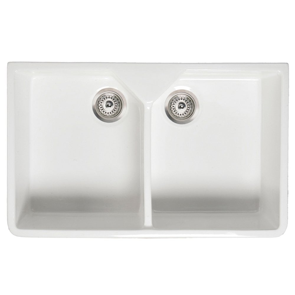 Astini Belfast 800 2.0 Bowl White Ceramic Kitchen Sink with Waste Collection