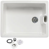 Astini Belfast 100 1.0 Bowl White Ceramic Kitchen Sink with Plug Waste