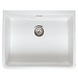 Astini Belfast 600 1.0 Bowl Gloss White Ceramic Butler Kitchen Sink, Waste & Tap