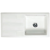Astini Canterbury 100 1 Bowl Gloss White Ceramic Kitchen Sink & Colonial Tap