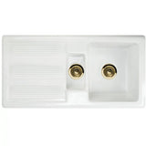 Astini Canterbury 150 1.5 Bowl Gloss White Ceramic Kitchen Sink with Waste Options