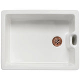 Astini Belfast 100 1.0 Bowl White Ceramic Kitchen Sink with Plug Waste