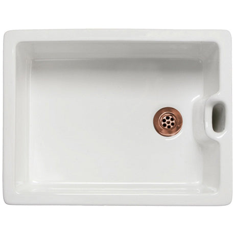 Astini Belfast 100 1.0 Bowl White Ceramic Kitchen Sink with Plug Waste