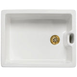 Astini Belfast 100 1.0 Bowl White Ceramic Kitchen Sink with Plug Waste