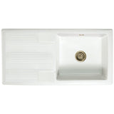 Astini Canterbury 100 1.0 Bowl Gloss White Ceramic Kitchen Sink with Waste Options