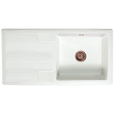 Astini Canterbury 100 1.0 Bowl Gloss White Ceramic Kitchen Sink with Waste Options
