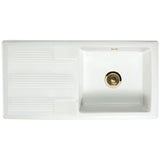 Astini Canterbury 100 1.0 Bowl Gloss White Ceramic Kitchen Sink with Waste Options