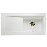 Astini Desire 100 1.0 Bowl Gloss White Ceramic Kitchen Sink with Waste Options