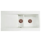 Astini Desire 150 1.5 Bowl Gloss White Ceramic Kitchen Sink with Waste Options