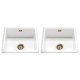 Astini Hampton 200 2.0 Bowl White Ceramic Undermount Kitchen Sink with Waste