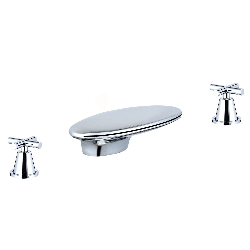 Astini Cascade 3 Hole Chrome Waterfall Basin Mixer Tap HBS13A