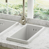 Astini Hampton 50 0.5 Bowl White Ceramic Undermount Kitchen Sink with Waste