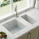 Astini Hampton 50 0.5 Bowl White Ceramic Undermount Kitchen Sink with Waste