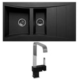 Astini Xeron 1.5 Bowl Black SMC Synthetic Reversible Kitchen Sink, Waste & Tap