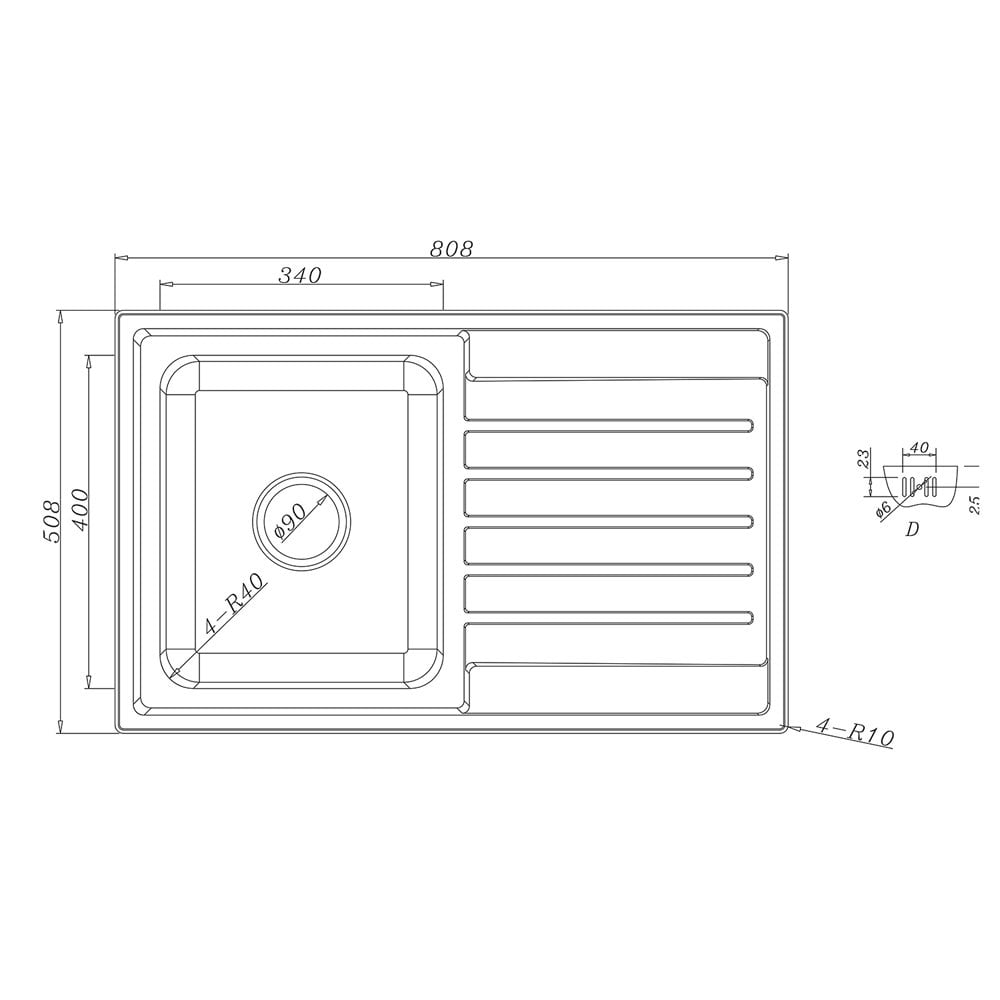 Astini Vicenza 1.0 Bowl Brushed Stainless Steel Kitchen Sink & Waste AS5347