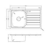 Astini Cagliari 1.0 Bowl Brushed Stainless Steel Kitchen Sink & Waste
