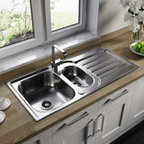 Astini Cagliari 1.5 Bowl Brushed Stainless Steel Kitchen Sink & Waste