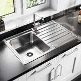 Astini Vicenza 1.0 Bowl Brushed Stainless Steel Kitchen Sink & Waste AS5347